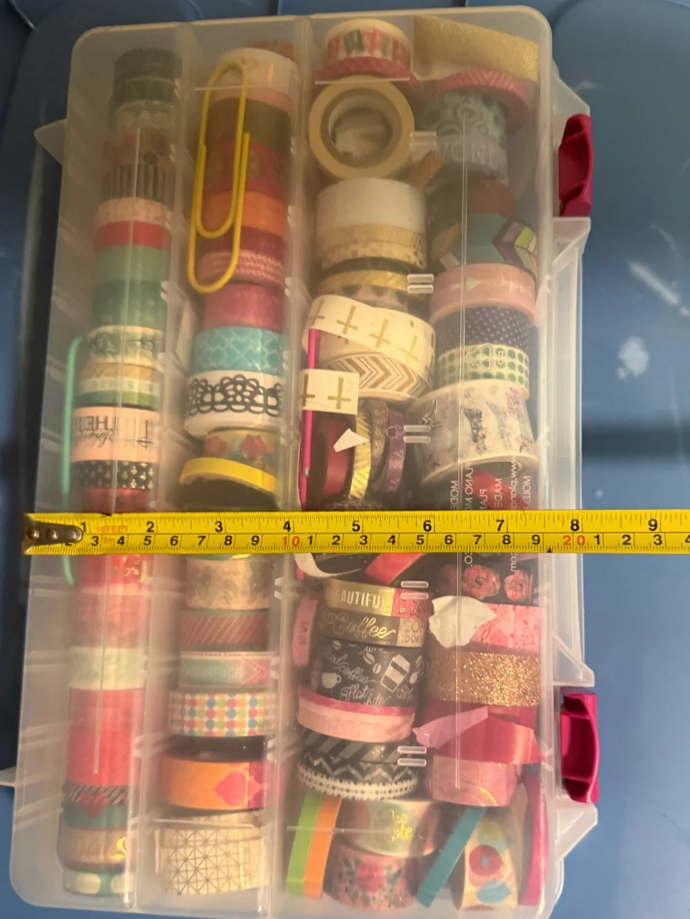 Huge Washi Tape Collection Lot with Clear Storage Organizer Box – 80+ Rolls